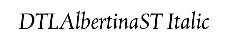 DTLAlbertinaST Italic font preview