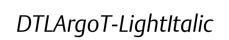 DTLArgoT-LightItalic font preview