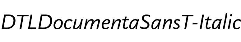 DTLDocumentaSansT-Italic font preview