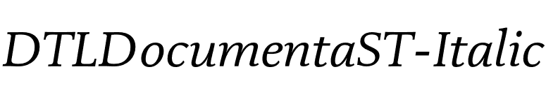 DTLDocumentaST-Italic font preview