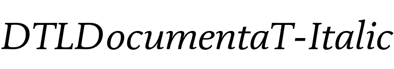DTLDocumentaT-Italic font preview