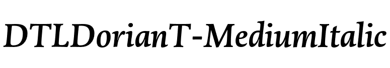 DTLDorianT-MediumItalic font preview