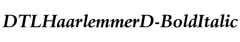 DTLHaarlemmerD-BoldItalic font preview