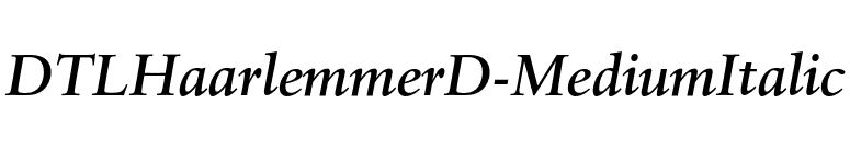 DTLHaarlemmerD-MediumItalic font preview