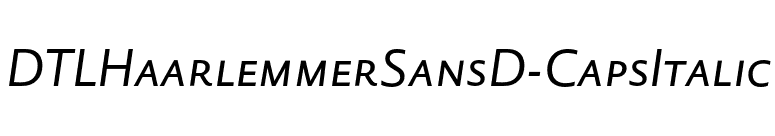 DTLHaarlemmerSansD-CapsItalic font preview