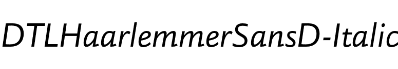 DTLHaarlemmerSansD-Italic font preview