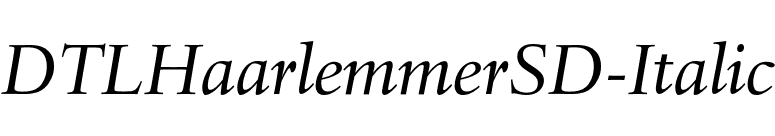 DTLHaarlemmerSD-Italic font preview