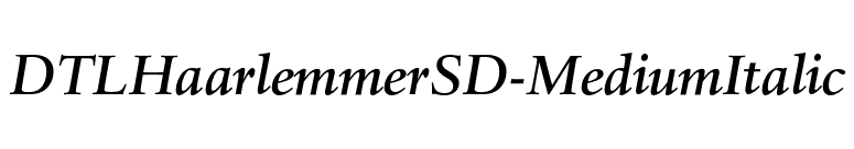 DTLHaarlemmerSD-MediumItalic font preview
