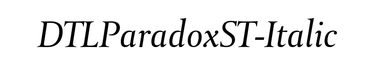 DTLParadoxST-Italic font preview