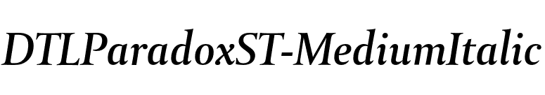 DTLParadoxST-MediumItalic font preview