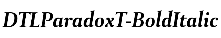 DTLParadoxT-BoldItalic font preview