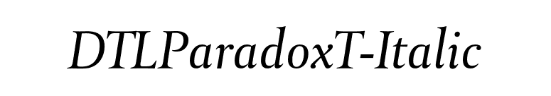 DTLParadoxT-Italic font preview