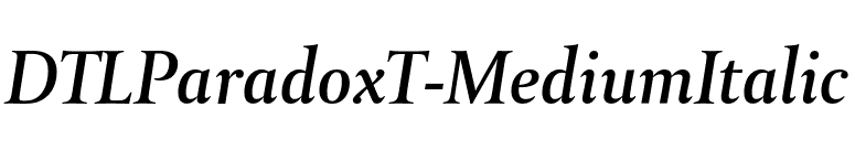 DTLParadoxT-MediumItalic font preview