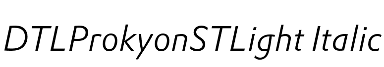 DTLProkyonSTLight Italic font preview