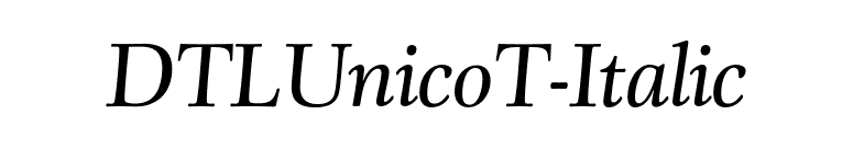 DTLUnicoT-Italic font preview