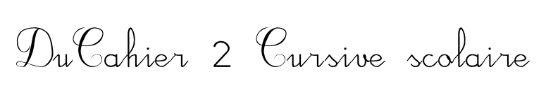 DuCahier 2 Cursive scolaire font preview