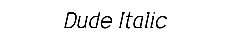 Dude Italic font preview