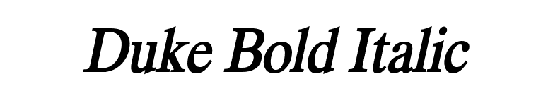 Duke Bold Italic font preview