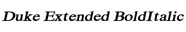 Duke Extended BoldItalic font preview