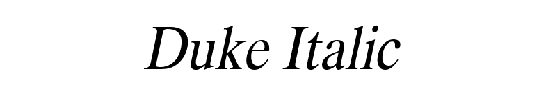Duke Italic font preview