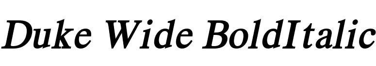 Duke Wide BoldItalic font preview