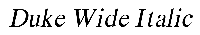 Duke Wide Italic font preview