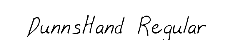 DunnsHand Regular font preview