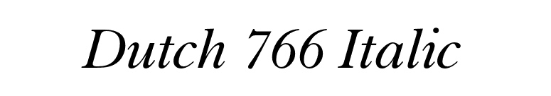 Dutch 766 Italic font preview