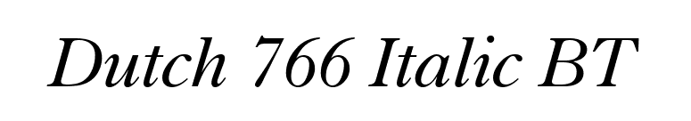 Dutch 766 Italic BT font preview