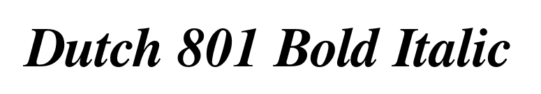 Dutch 801 Bold Italic font preview