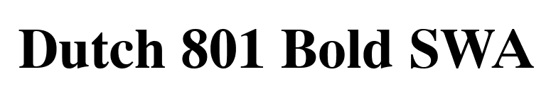 Dutch 801 Bold SWA font preview