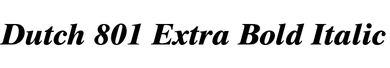Dutch 801 Extra Bold Italic font preview