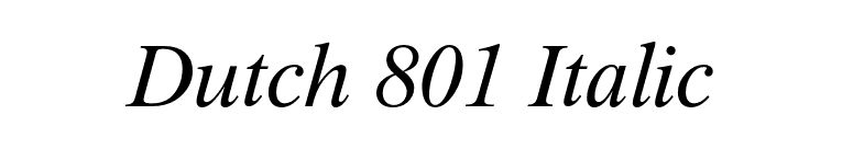 Dutch 801 Italic font preview