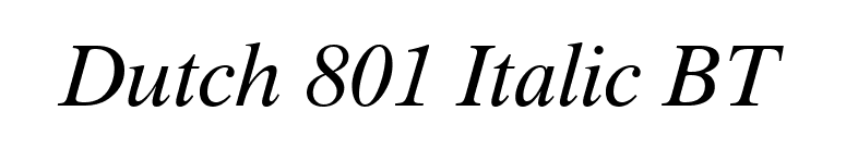 Dutch 801 Italic BT font preview