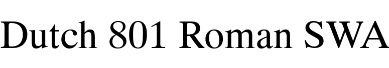 Dutch 801 Roman SWA font preview