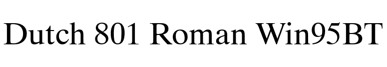 Dutch 801 Roman Win95BT font preview