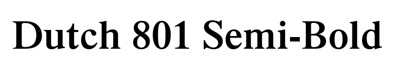 Dutch 801 Semi-Bold font preview