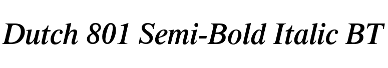 Dutch 801 Semi-Bold Italic BT font preview
