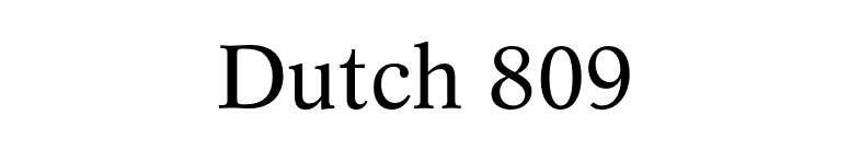 Dutch 809 font preview