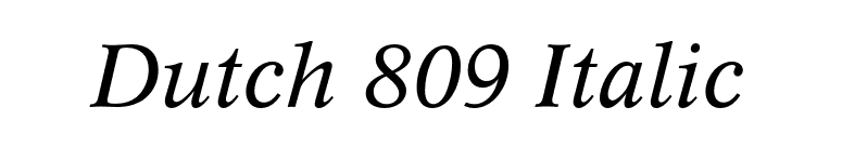 Dutch 809 Italic font preview
