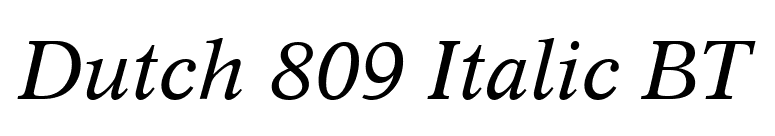 Dutch 809 Italic BT font preview