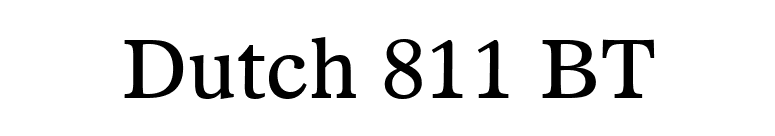 Dutch 811 BT font preview