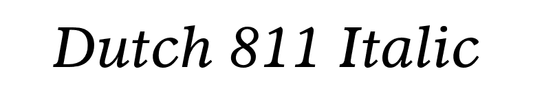 Dutch 811 Italic font preview