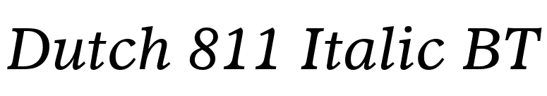 Dutch 811 Italic BT font preview