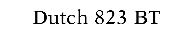 Dutch 823 BT font preview