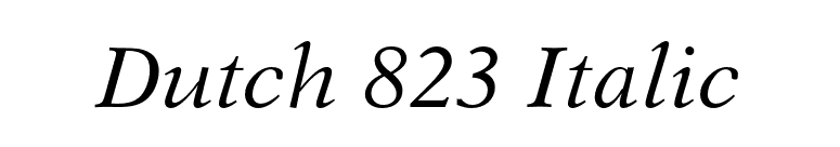 Dutch 823 Italic font preview
