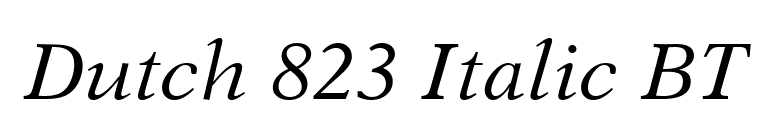 Dutch 823 Italic BT font preview