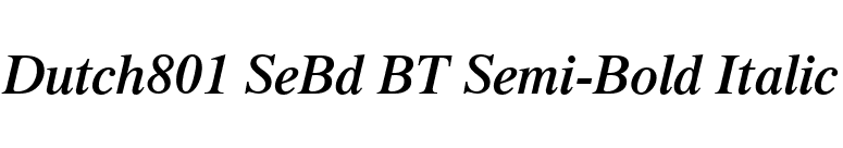 Dutch801 SeBd BT Semi-Bold Italic font preview