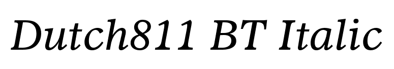 Dutch811 BT Italic font preview