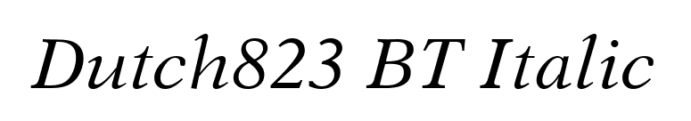 Dutch823 BT Italic font preview
